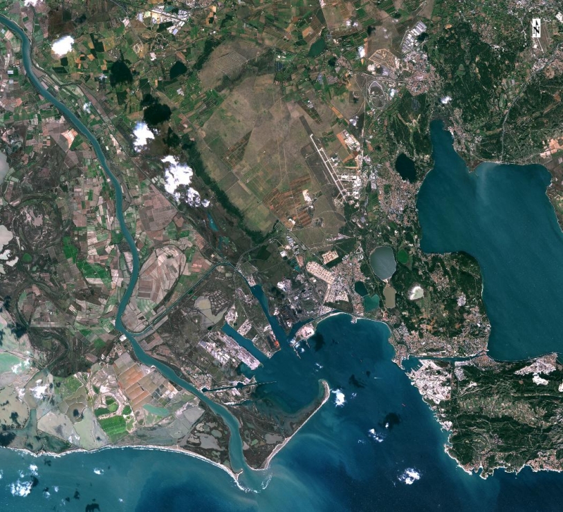 La plaine de La Crau (au nord du port de La Fos sur Mer) - zone référente - vue par Sentinel-2A
