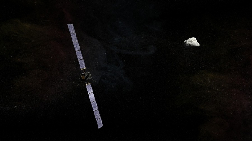 La sonde Rosetta à la poursuite de la comète Churiumov-Gerasimenko a déjà parcouru 6 milliards de km. Crédits : CNES/EKIS France, 2013.